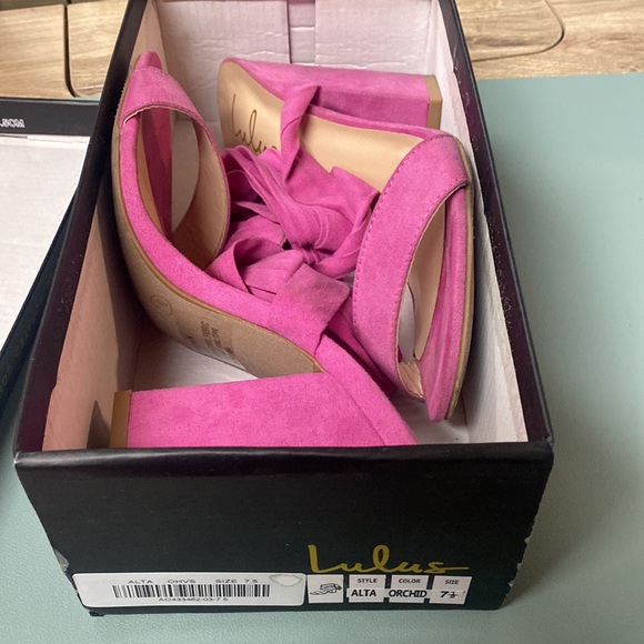 Alta Orchid Suede Lace-Up Heels - Picture 5 of 5